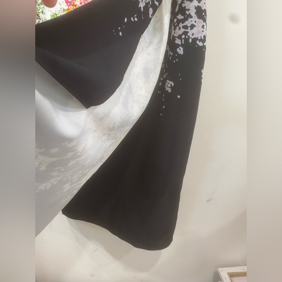 Rickie Freeman for Teri Jon Black Abstract Print Back Zipper Dress size 8 - Picture 4 of 10